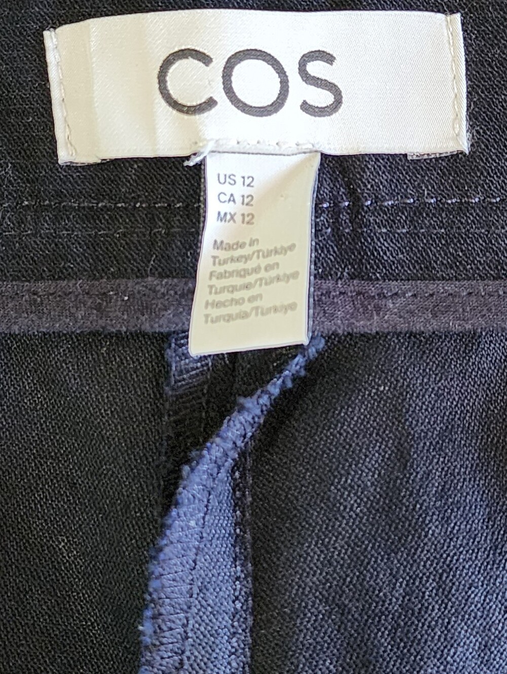 COS | Cropped Wide-Leg Cargo Trousers | Dark Navy Blue | Size 12 | NWOT - Picture 8 of 10